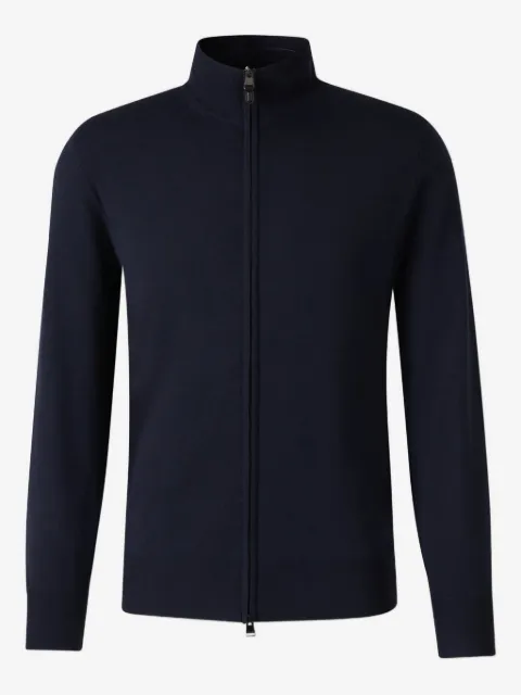 Canali high-neck zip-front cardigan