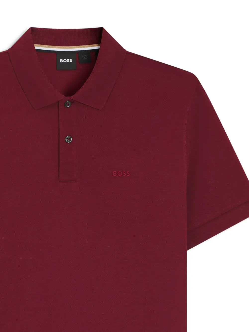 BOSS Poloshirt met geborduurd logo - Rood