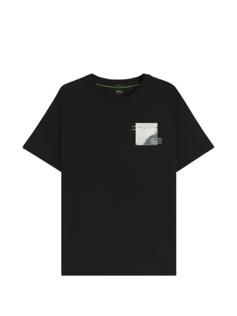BOSS cotton-blend T-shirt with decorative reflective accents