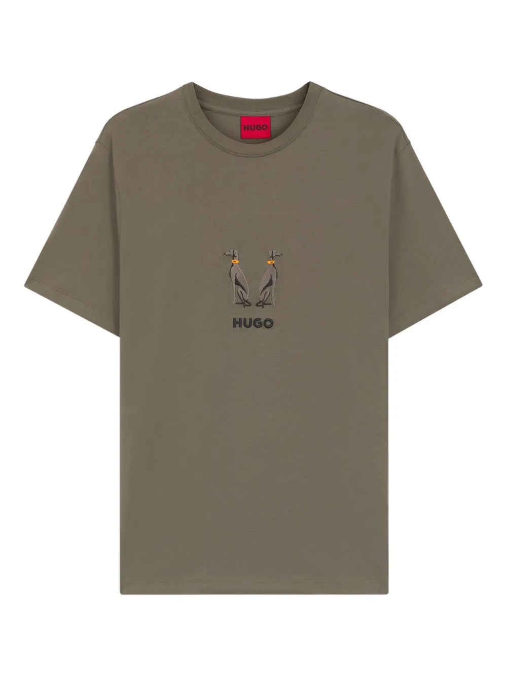 HUGO Dugolini dog-embroidered T-shirt | Green | Image 1