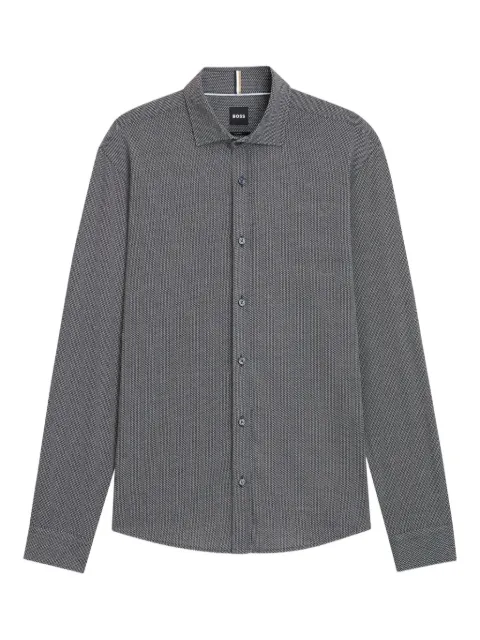 BOSS Camisa texturizada mangas longas