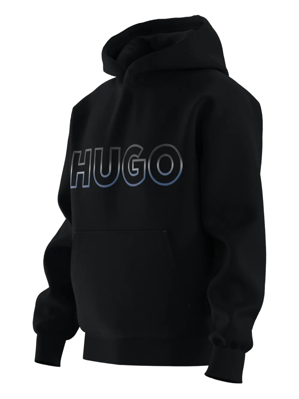 HUGO Hoodie met logodetail Zwart