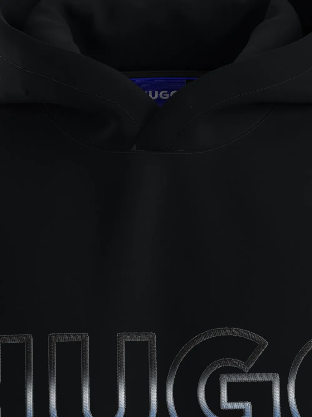 HUGO Hoodie met logodetail Zwart