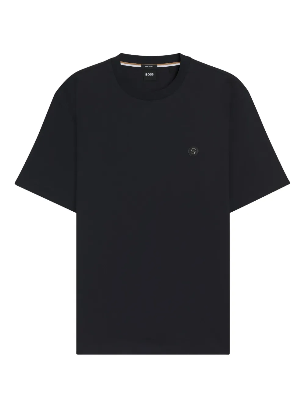 Hugo Boss Double B-plaque Cotton T-shirt In Blue