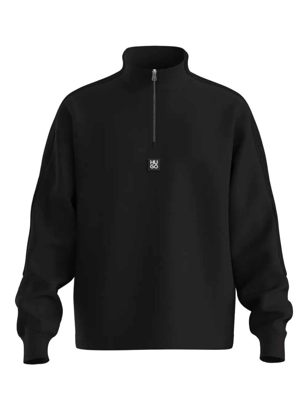 HUGO half-zip panelled sweater | Black | Image 1