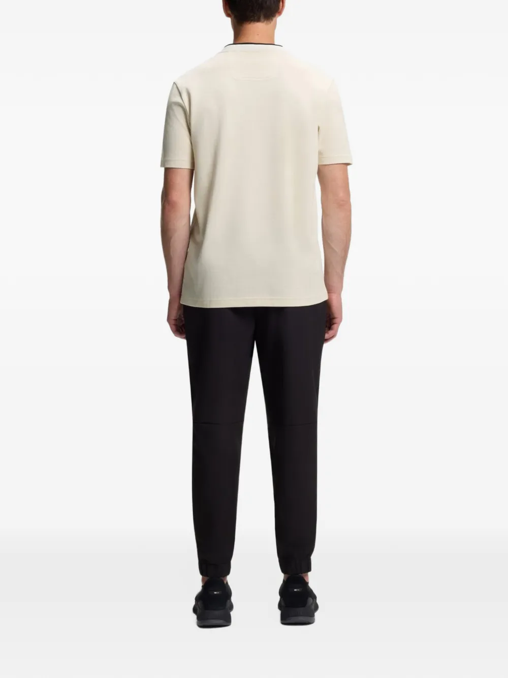 BOSS T-shirt met logodetail Beige