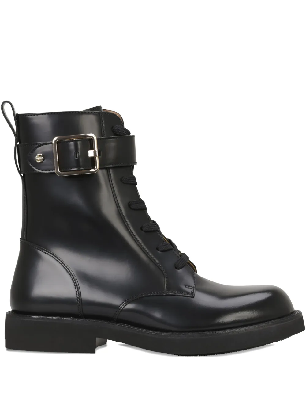 BOSS buckle-fastening lace-up boots Black