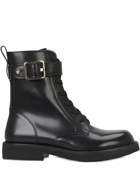 BOSS buckle-fastening lace-up boots