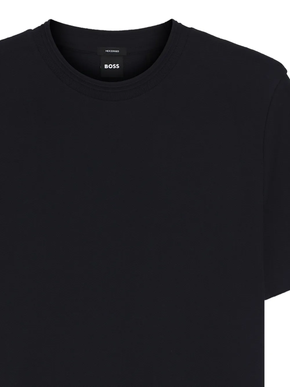 BOSS Katoenen T-shirt met ronde hals - Zwart