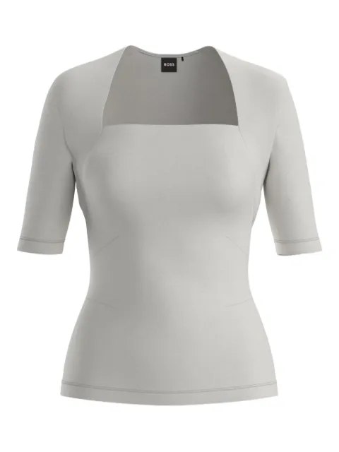 BOSS square-neck short-sleeve top