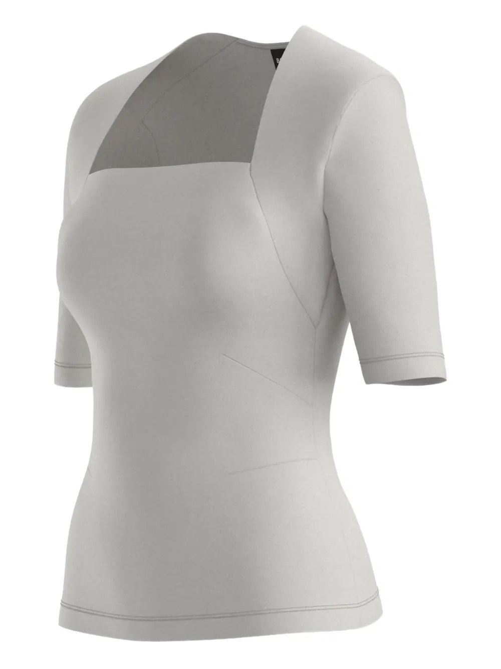 Hugo Boss Square-neck Short-sleeve Top In Gray