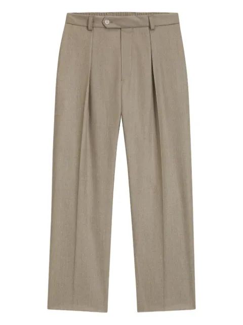 BOSS pantalon en laine à design plissé