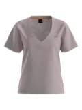 BOSS V-neck linen T-shirt - Pink
