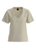 BOSS V-neck linen T-shirt - Neutrals