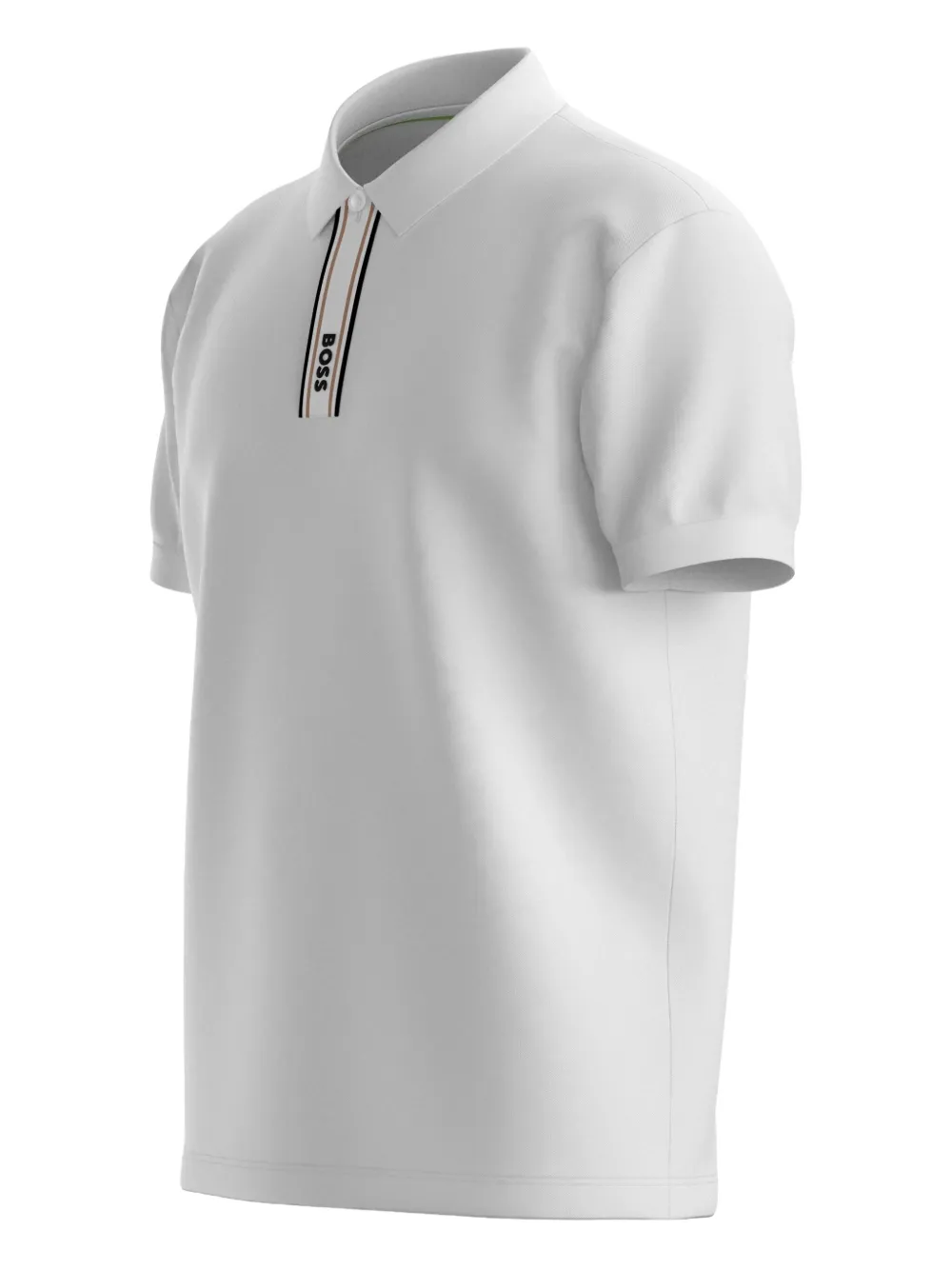 BOSS Poloshirt met gestreept-detail Wit