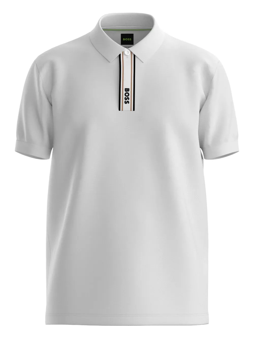 BOSS stripe-detail polo shirt | White | Image 1