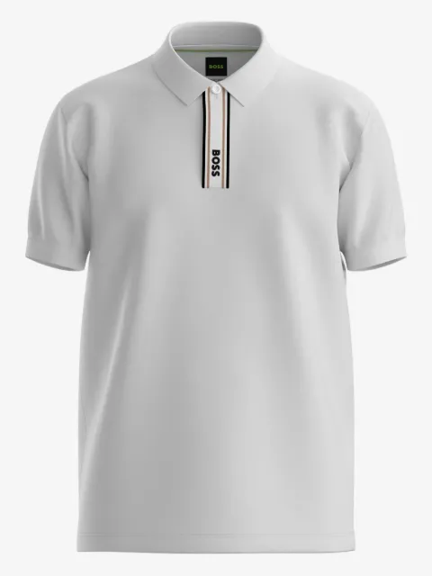 BOSS playera tipo polo con detalle de rayas
