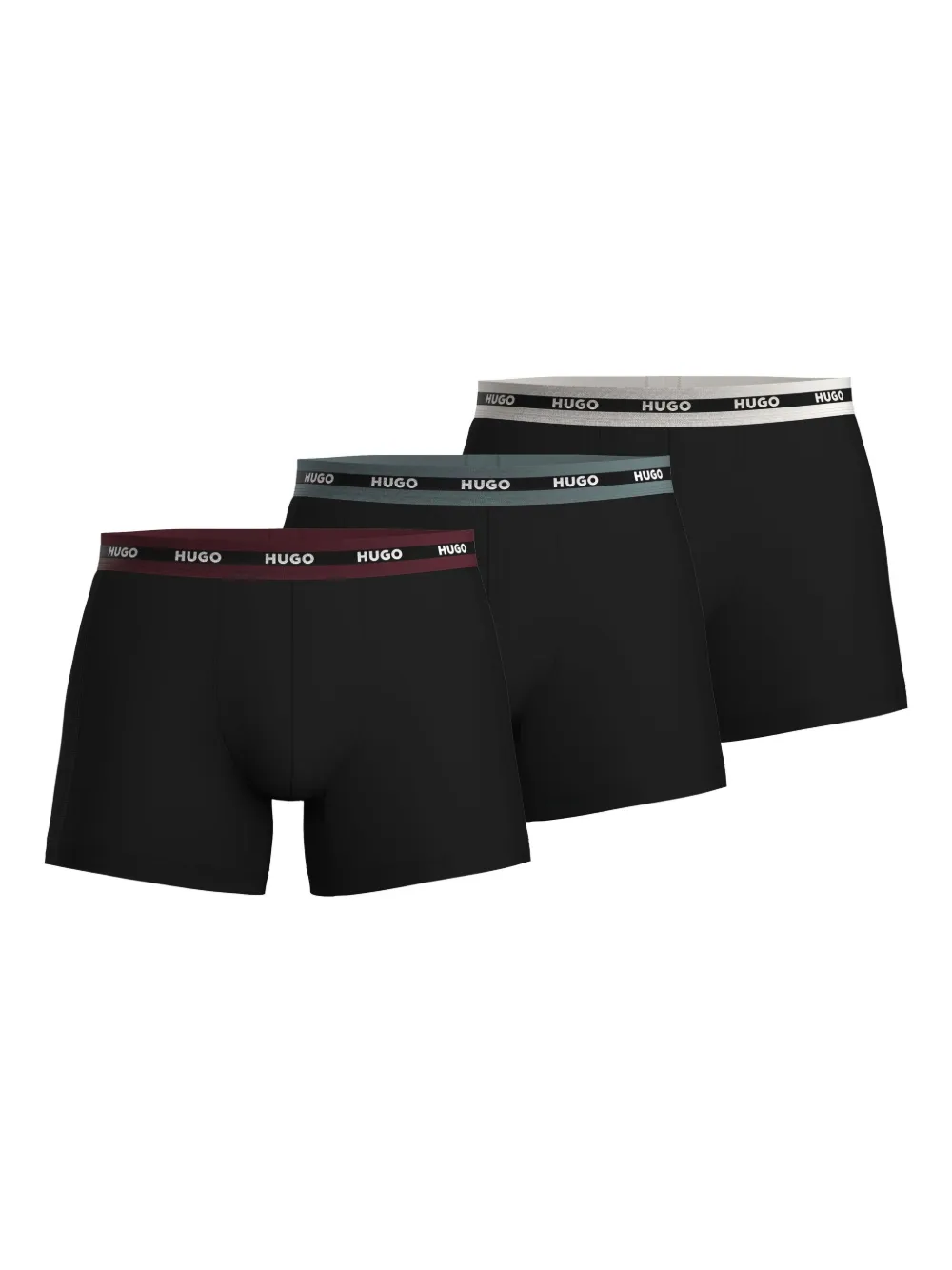 HUGO Kit 3 cuecas boxer com logo no cós | Preto | Image 1
