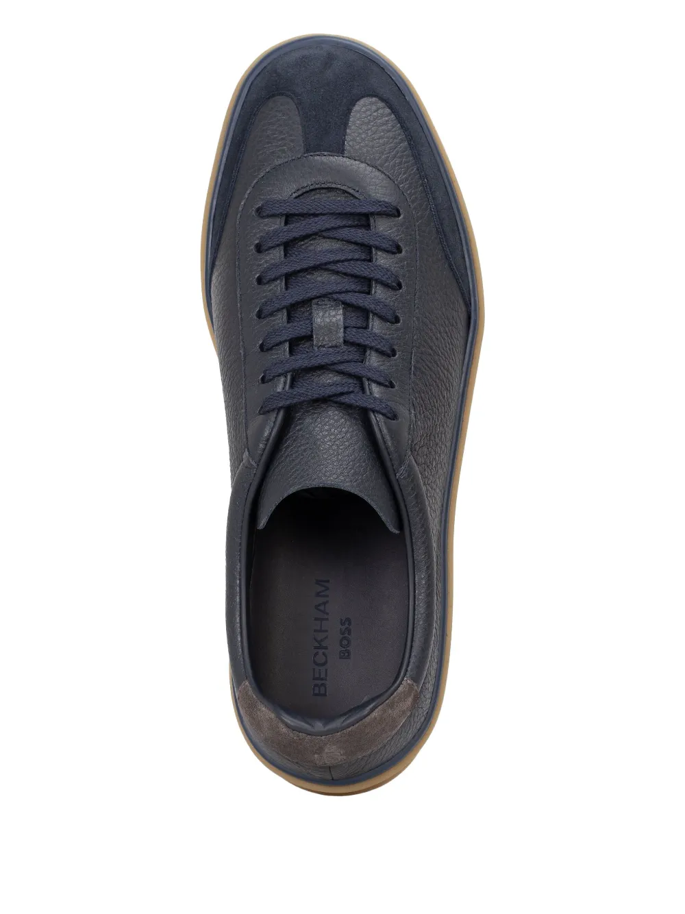Hugo Boss Leather-panelled Lace-up Sneakers In Black