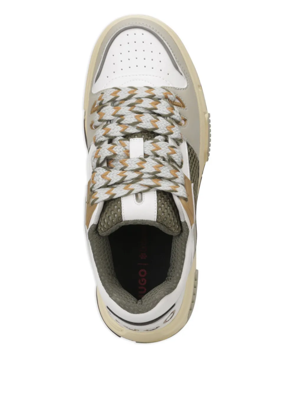 Hugo Boss Lace-up Panelled Sneakers In Multi