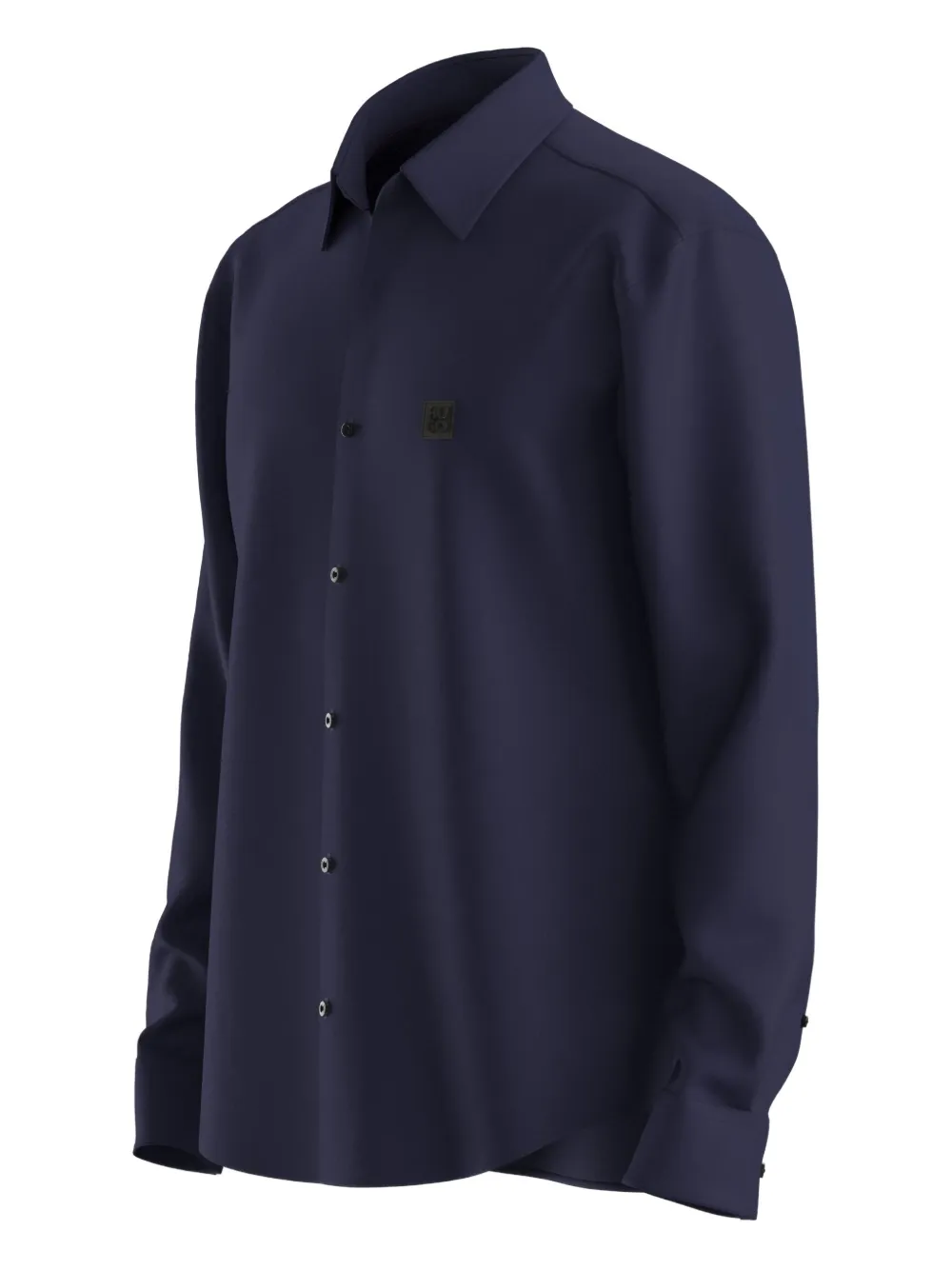 HUGO Overhemd met logopatch Blauw