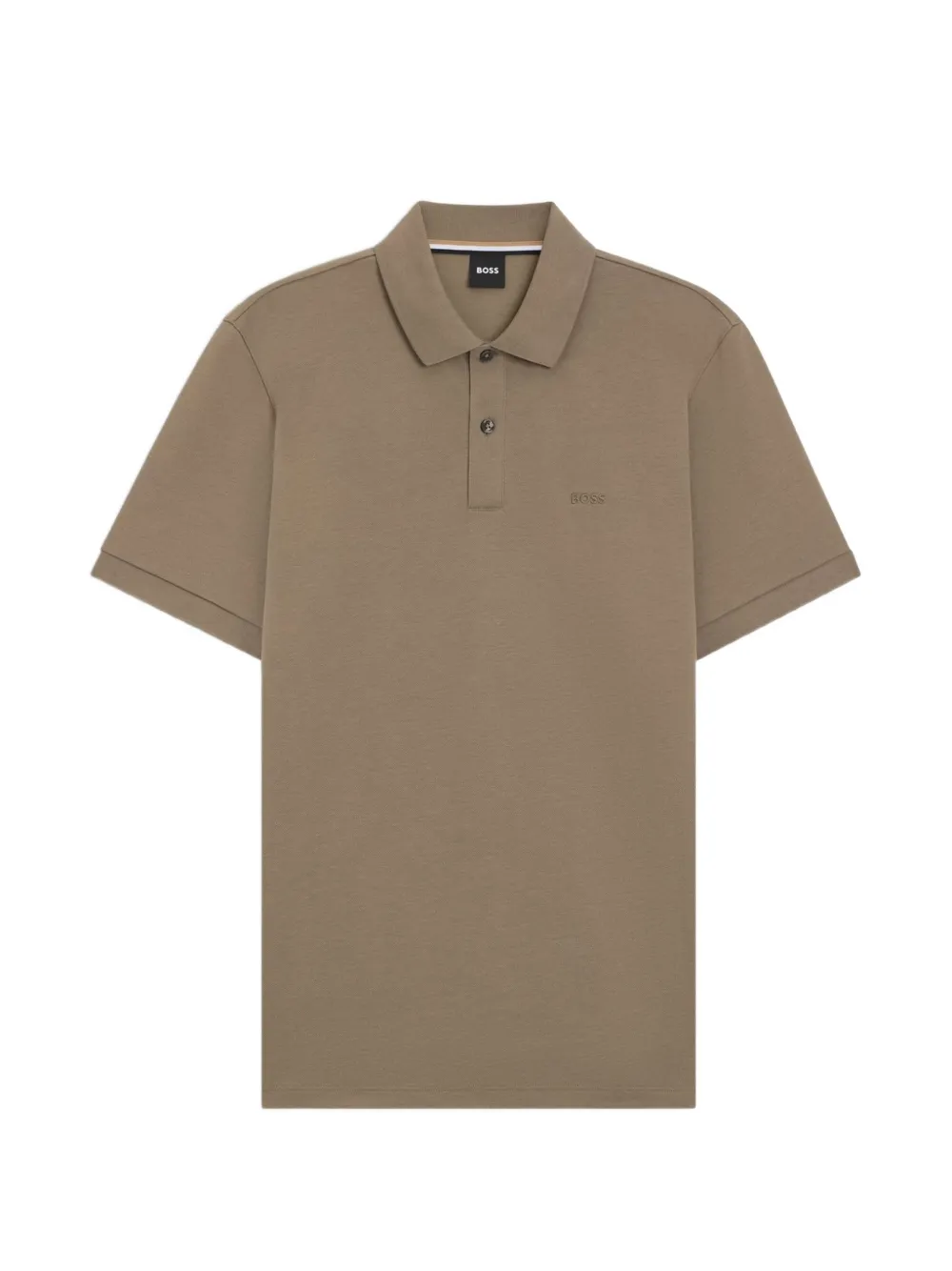 BOSS Polo con logo ricamato - Marrone