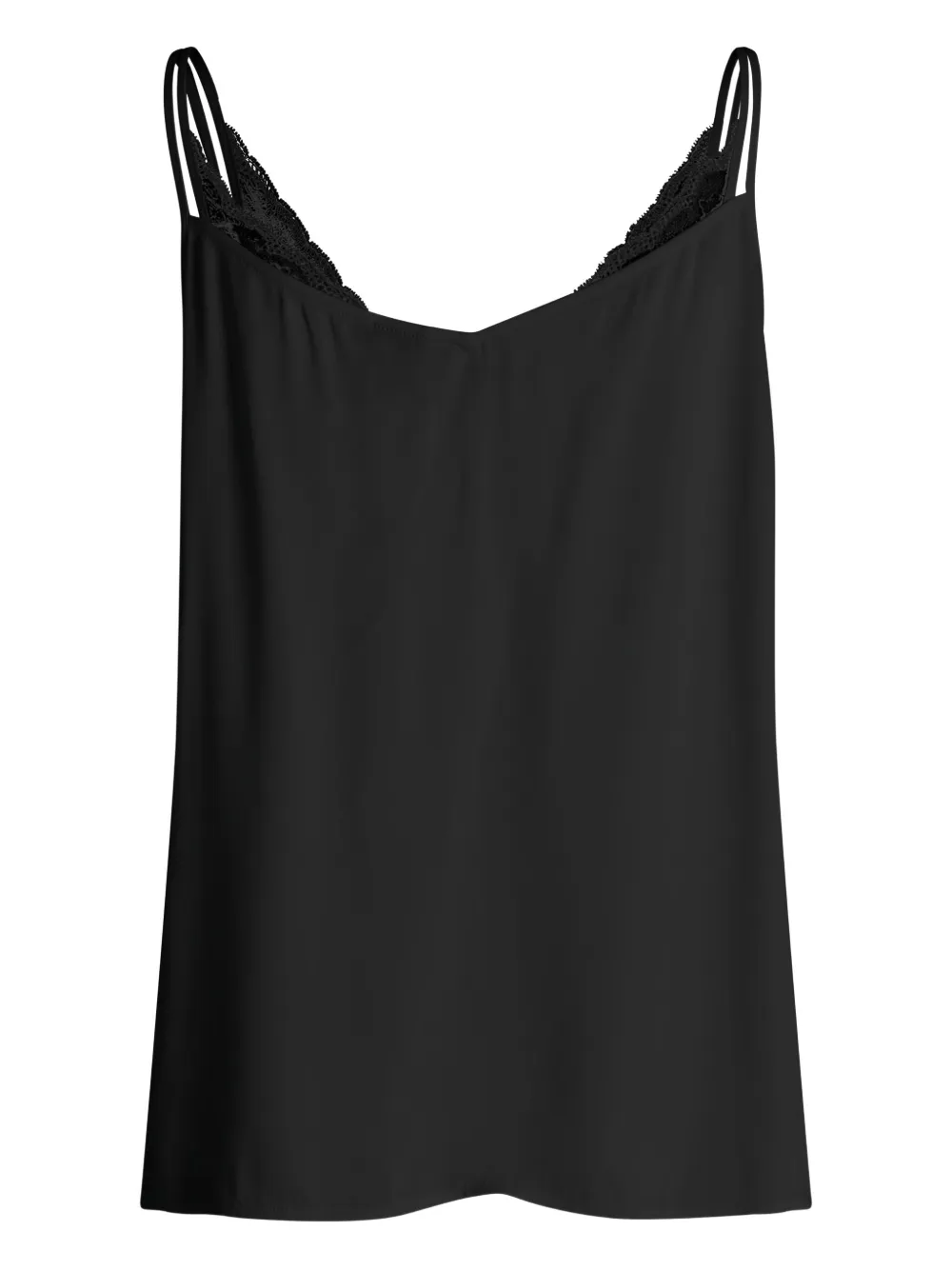 Hugo Boss Camisole-top Mit Spitzensaum In Black