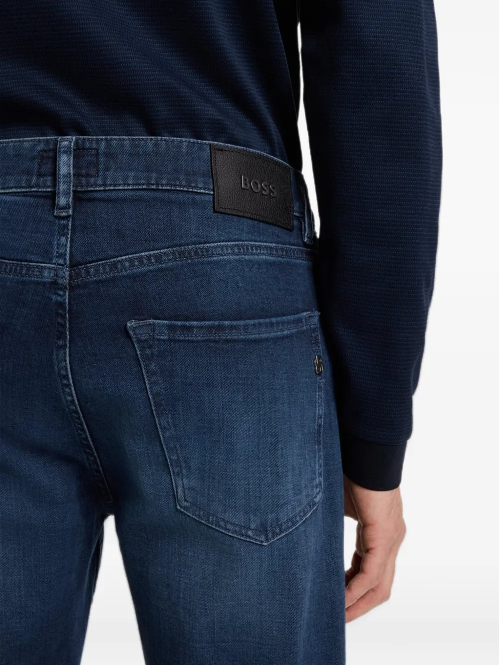 BOSS Jeans met logopatch Blauw
