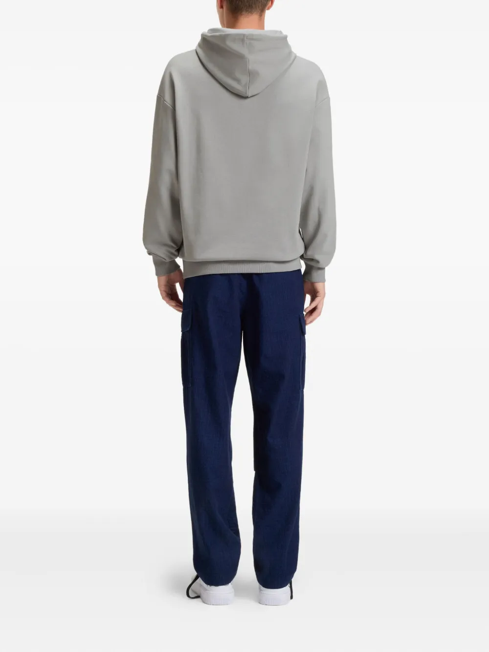 HUGO Hoodie met logopatch Grijs