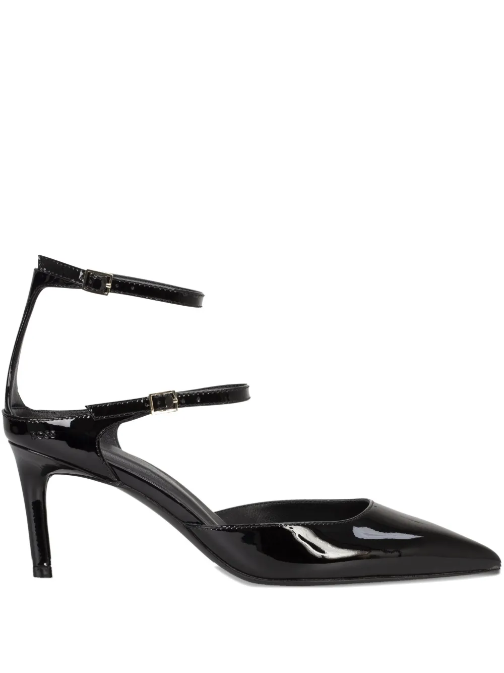 BOSS Lakleren pumps met gesp Zwart