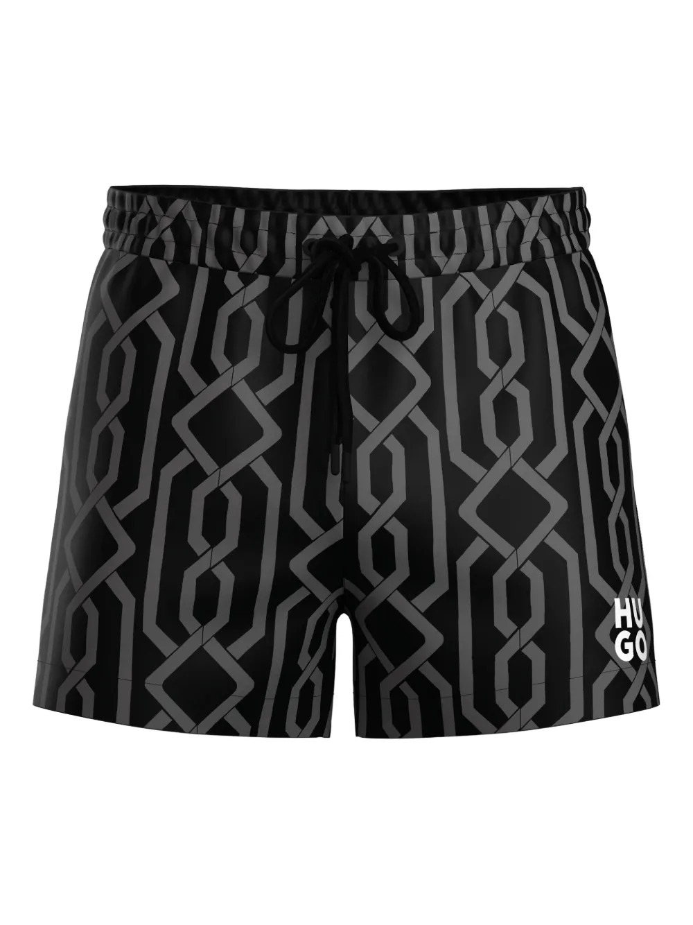 HUGO geometric-pattern swim shorts | Black | Image 1