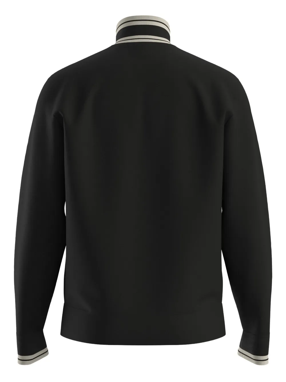 BOSS suéter con cierre y cuello a rayas | negro | Image 1