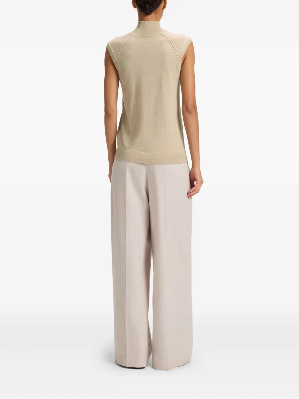 Hugo Boss High-neck Sleeveless Top In Neutral