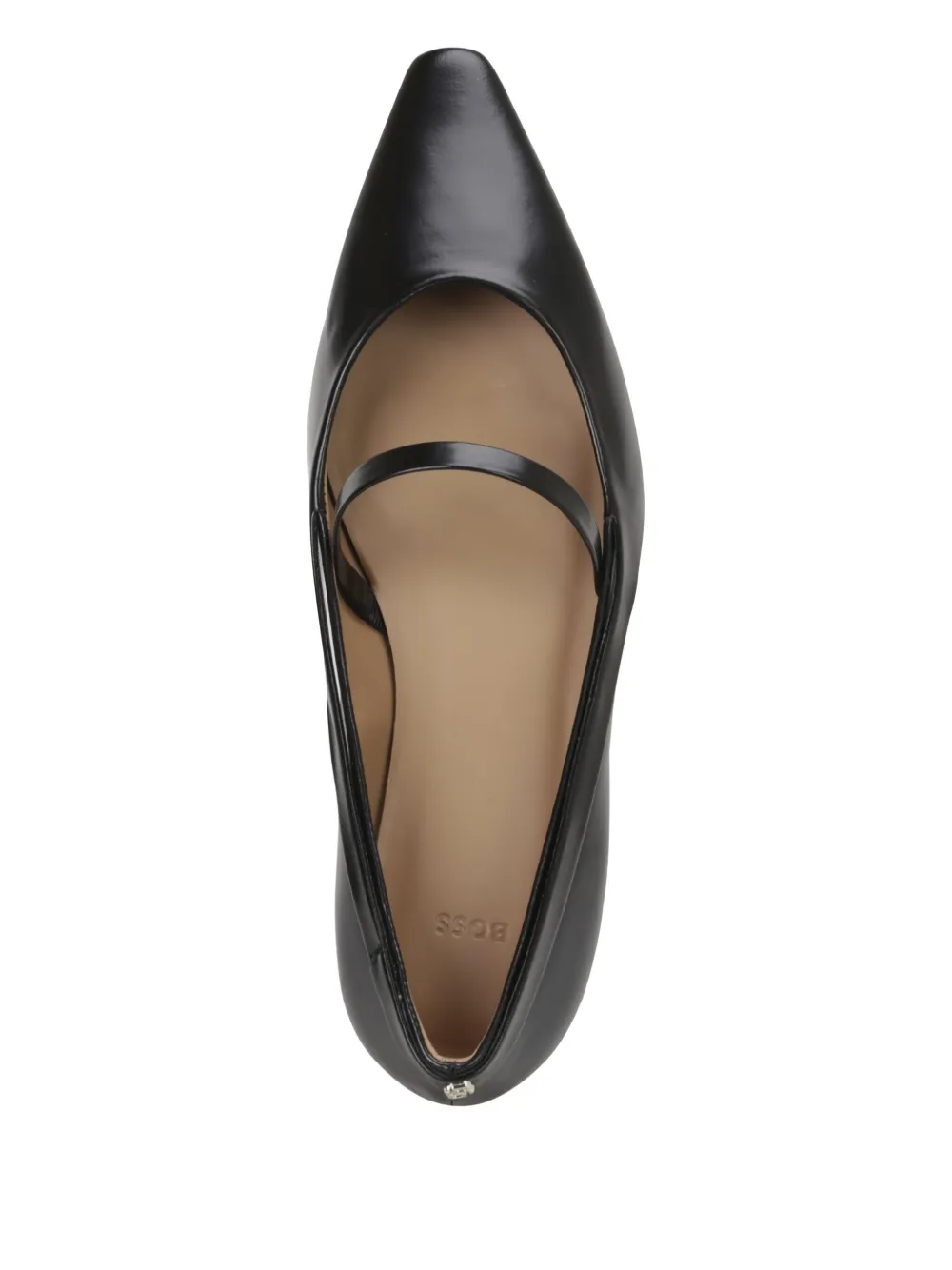 Hugo Boss Leather Ballet Flats In Black