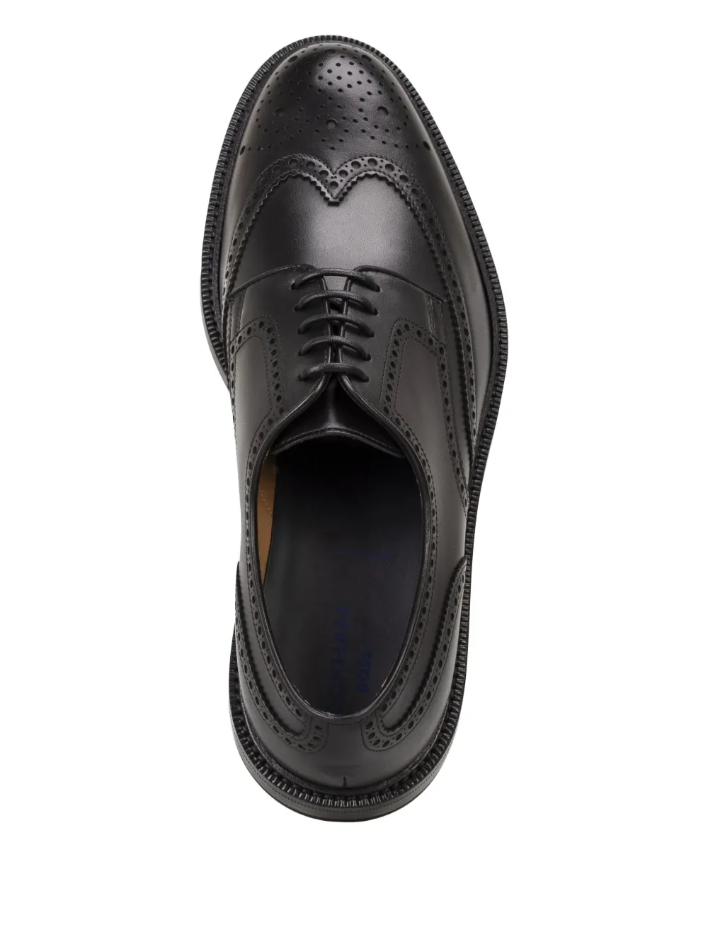 BOSS Oxford schoenen met geperforeerde vleugels Zwart