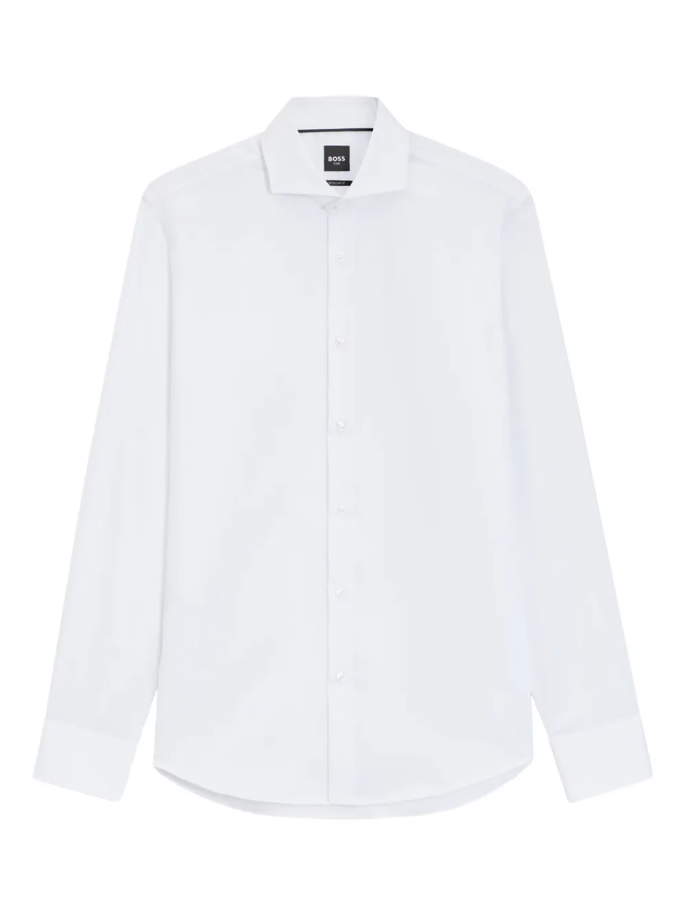 BOSS Camicia con colletto ampio in cotone - Bianco