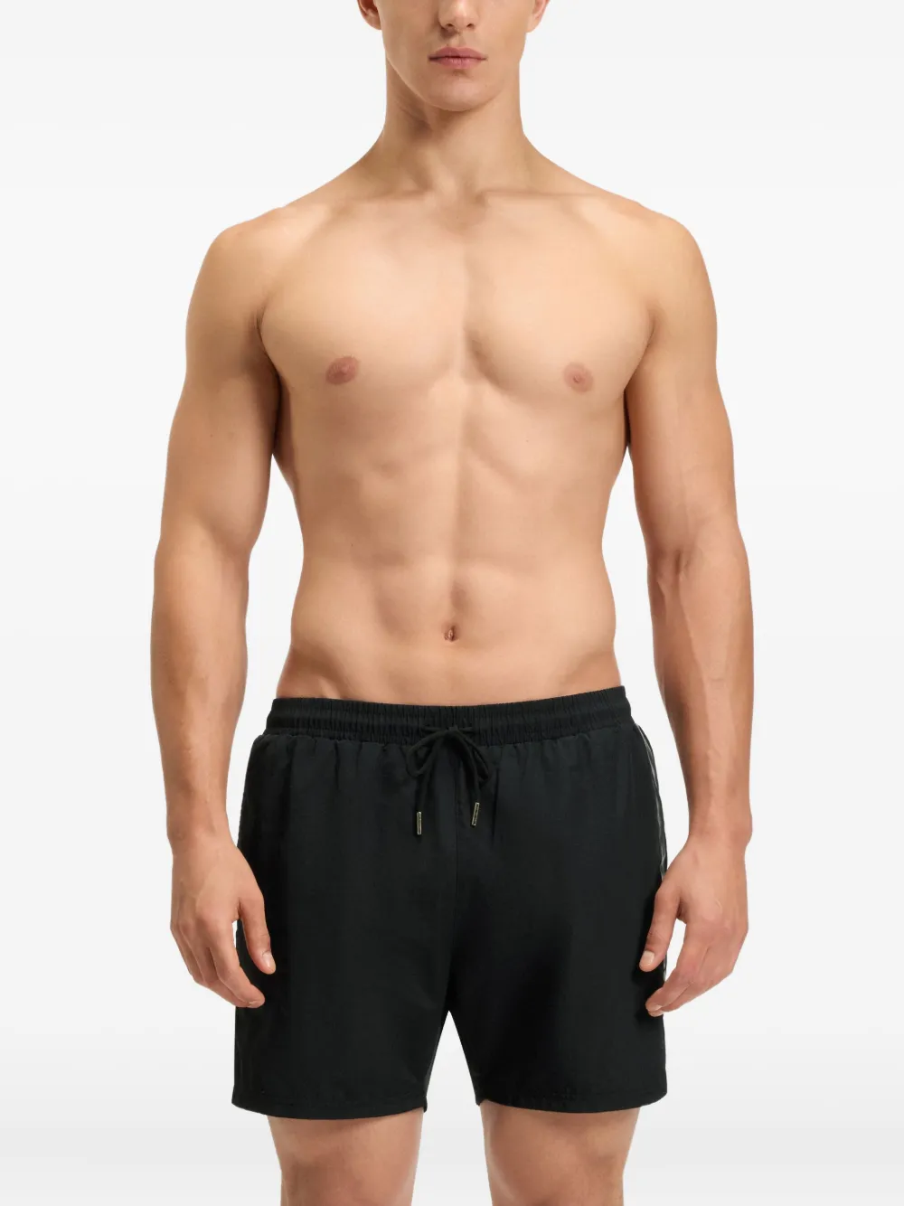 BOSS Zwembroek met zijstreep Zwart