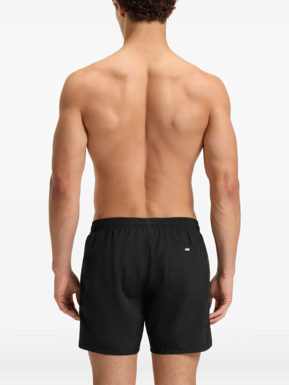 BOSS Zwembroek met zijstreep Zwart