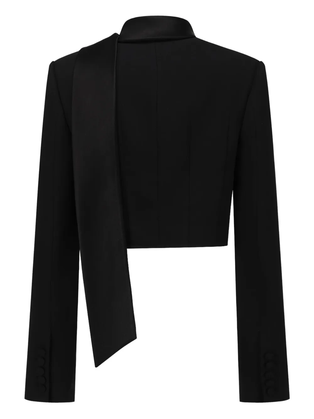 OUDE WAAG Asymmetrische bolero met strik Zwart