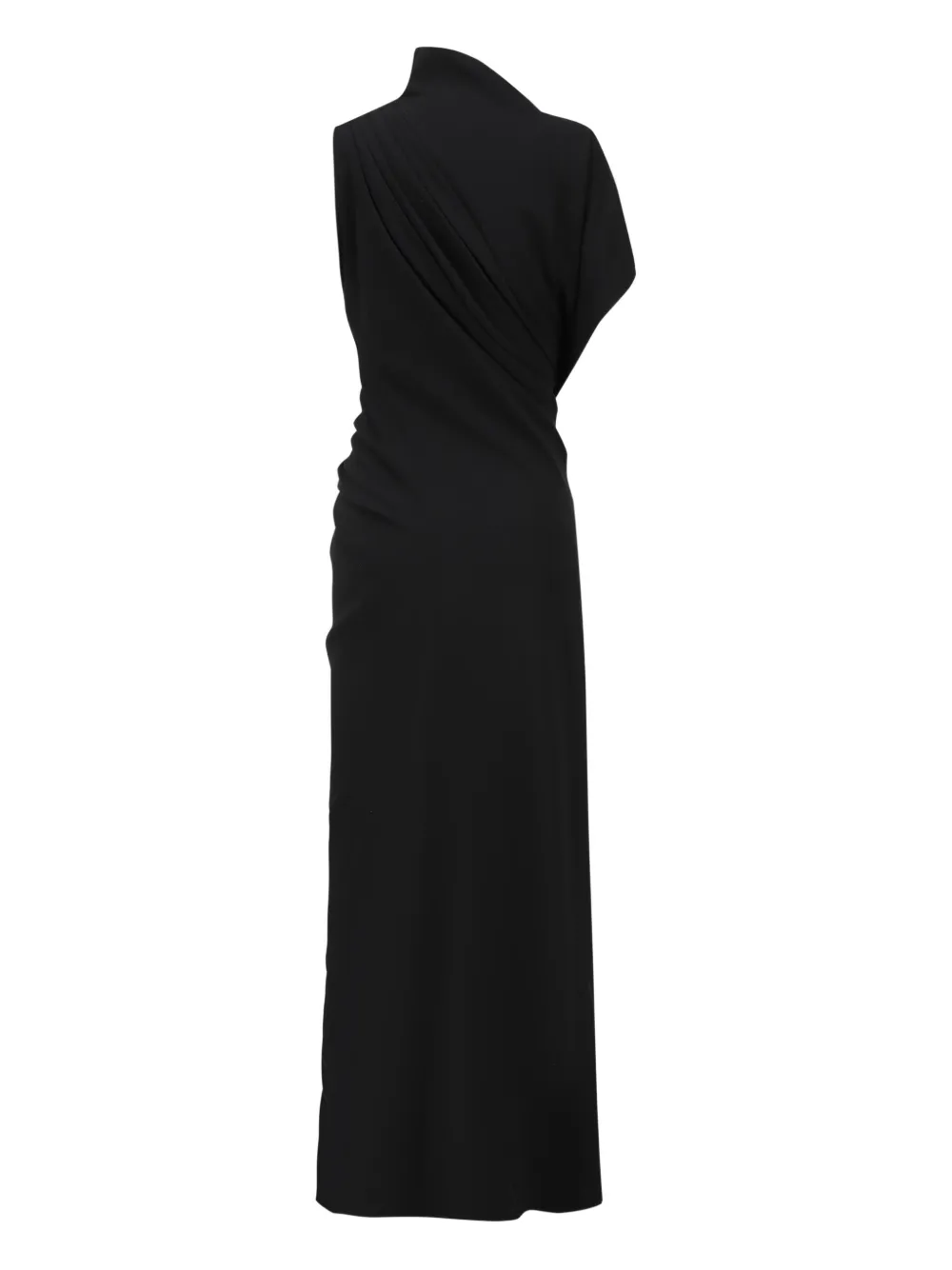 Oude Waag Asymmetric Draped Dress In Black