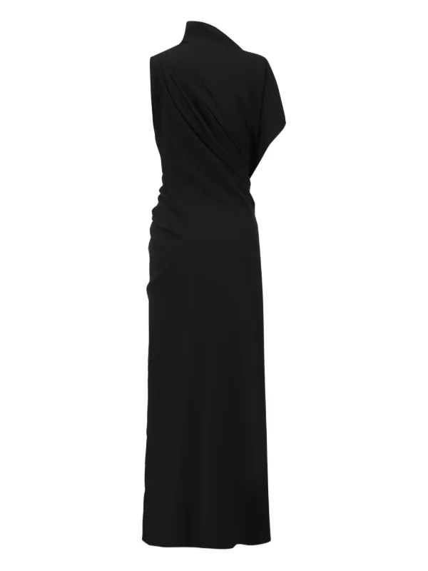 OUDE WAAG Asymmetric Draped Dress | Black | FARFETCH