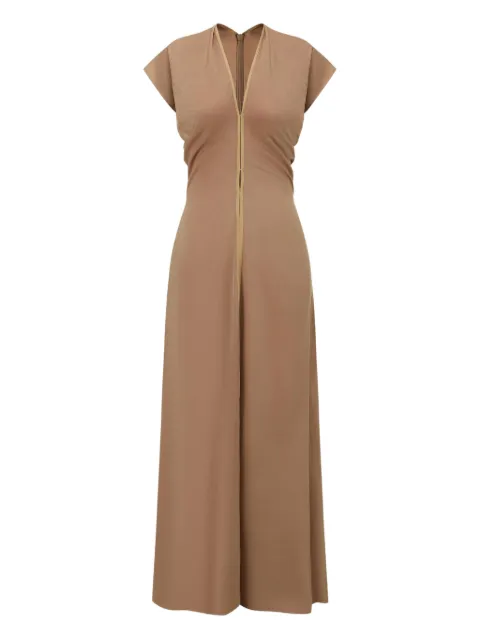 OUDE WAAG V-neck short-sleeve maxi dress