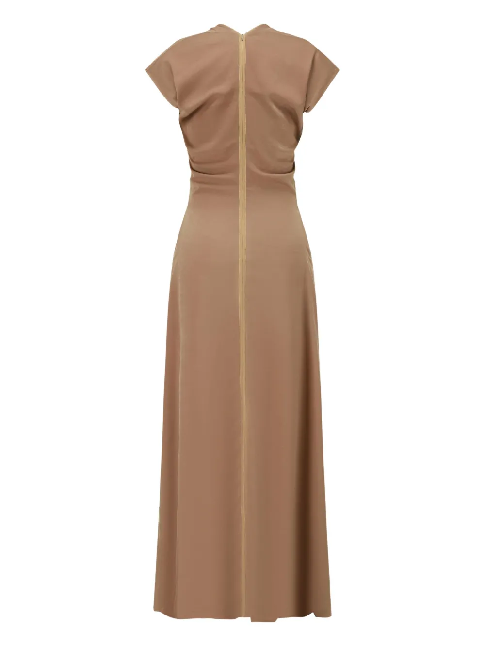 OUDE WAAG V-neck short-sleeve maxi dress - Bruin