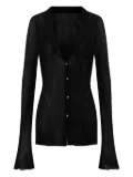 OUDE WAAG ribbed bell-sleeve cardigan - Black