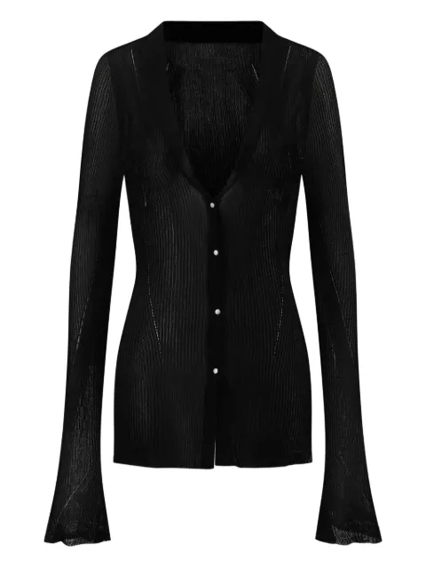 OUDE WAAG ribbed bell-sleeve cardigan