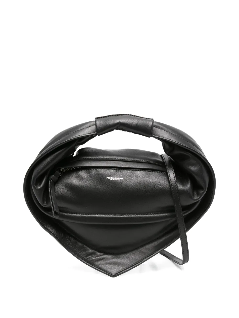 Federico Cina Tortellino Calf-leather Tote Bag In Black