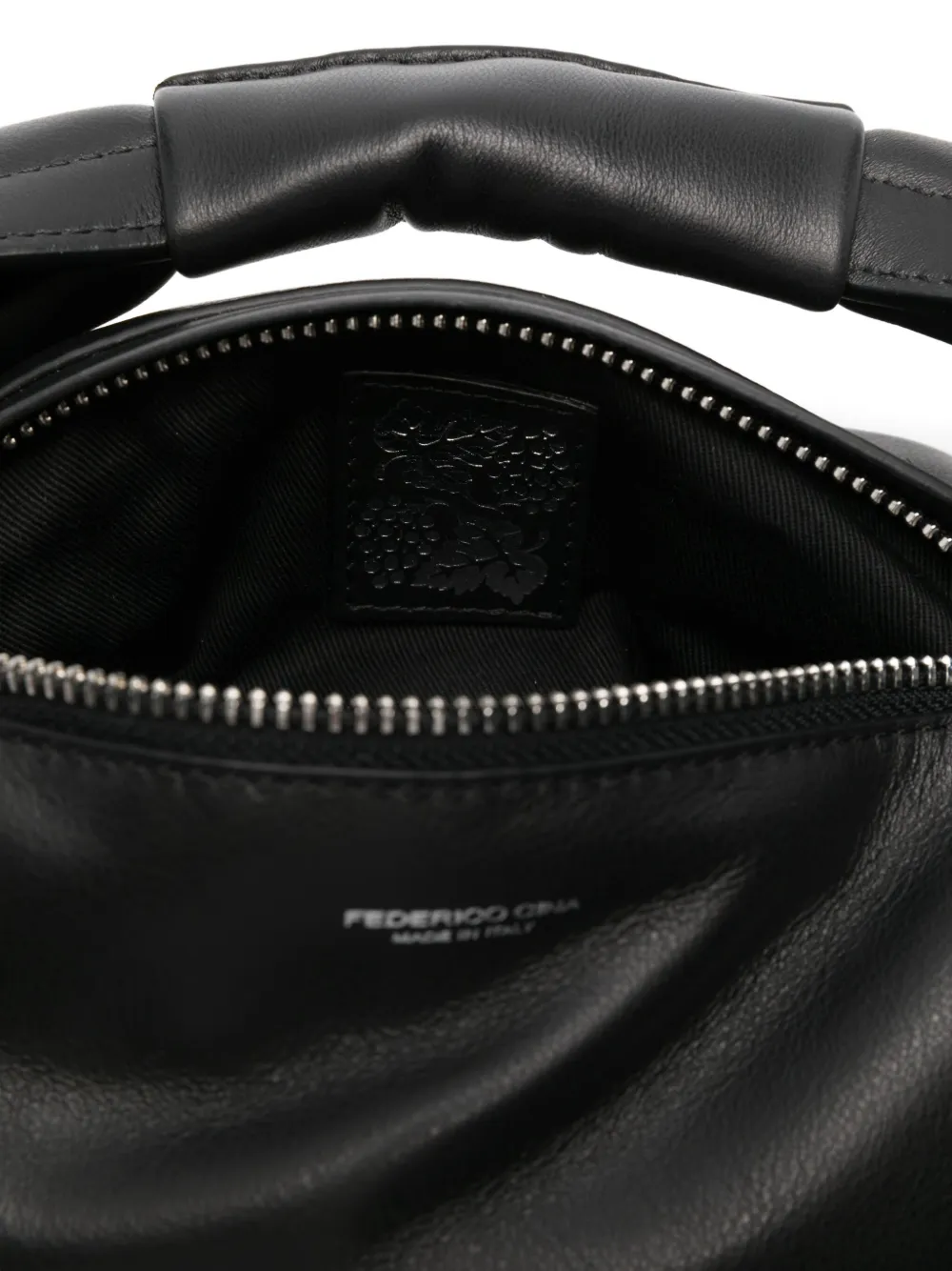 Federico Cina Tortellino Calf-leather Tote Bag In Black