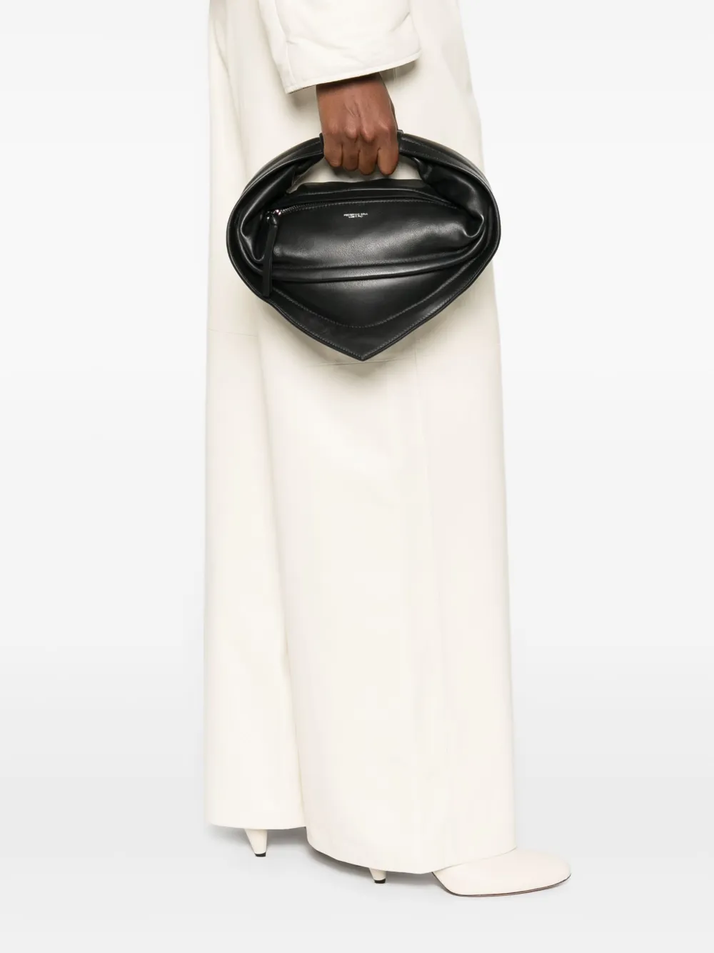 FEDERICO CINA Tortellino kalfsleren shopper - Zwart