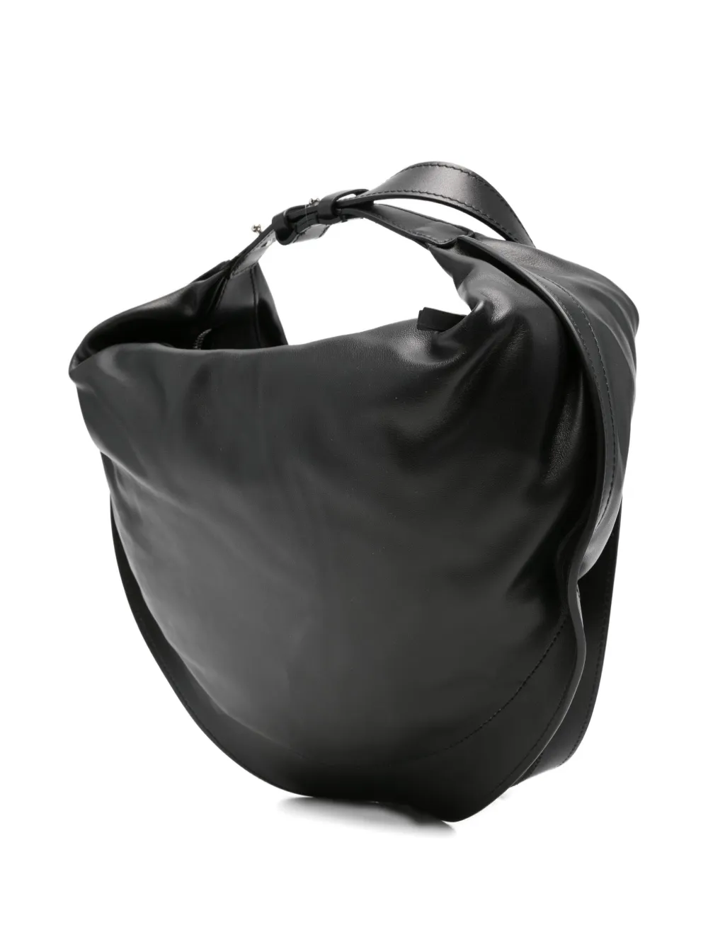 FEDERICO CINA Tortellino shopper van kalfsleer Zwart