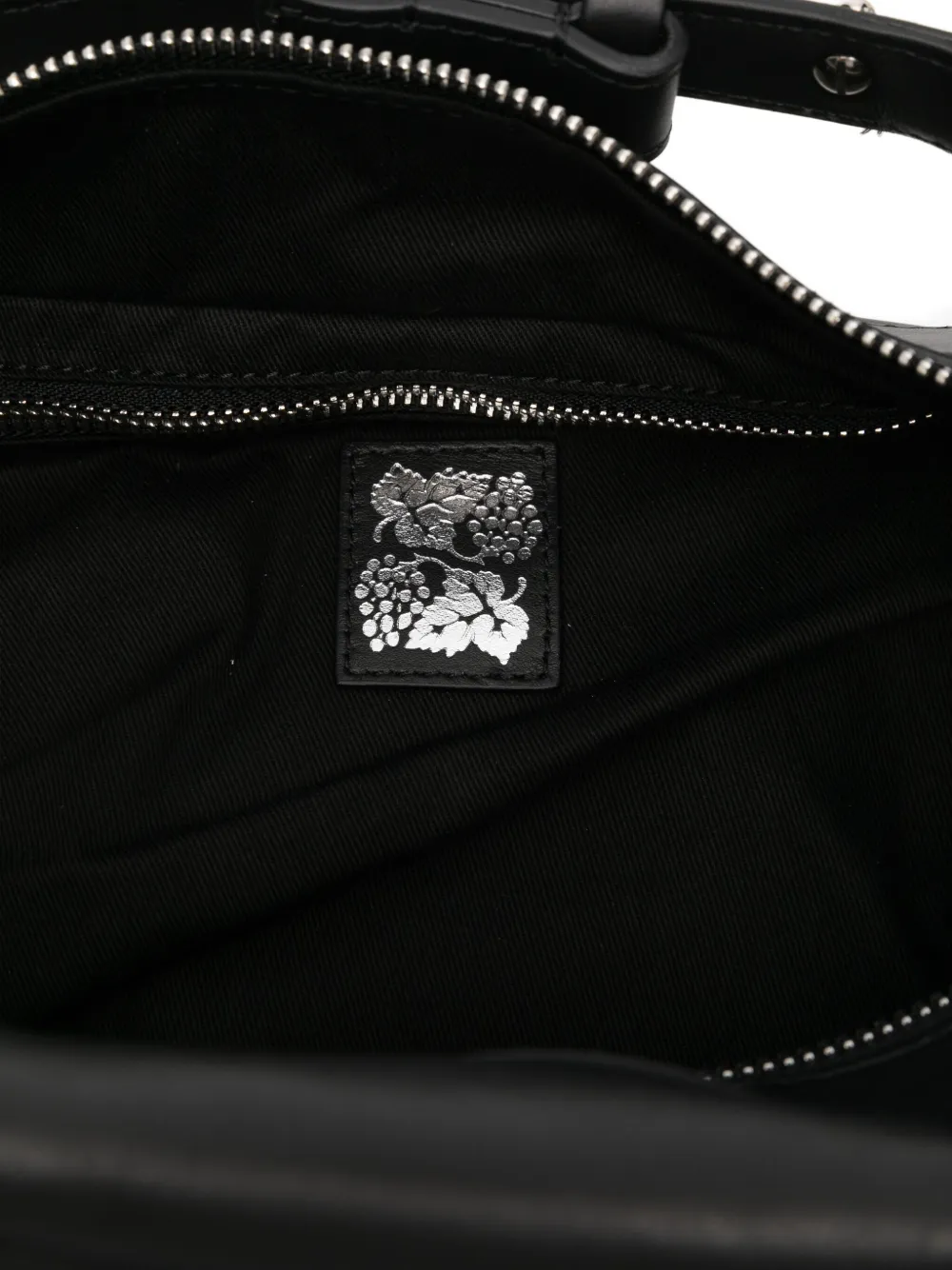 FEDERICO CINA Tortellino shopper van kalfsleer Zwart